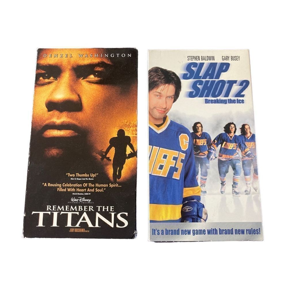 Remember The Titans Slap shot 2 VHS Tape Vintage Movie Y2K 90s 80s Electronics